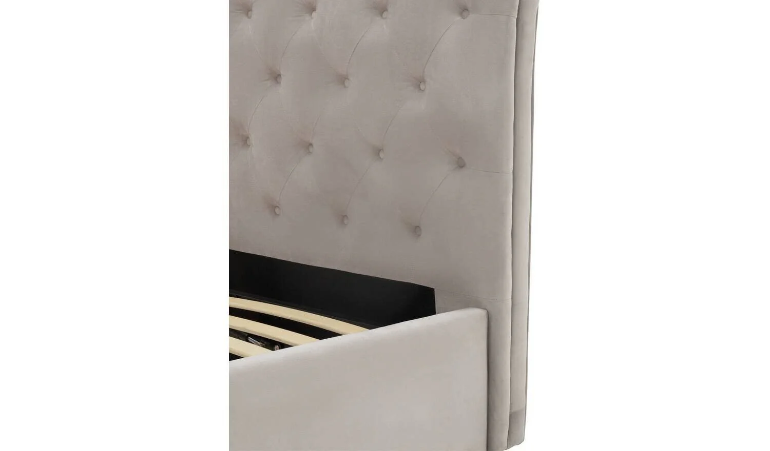 Harrogate Kingsize Ottoman Fabric Bed Silver Elegant Bedroom Storage Solution - Image 6