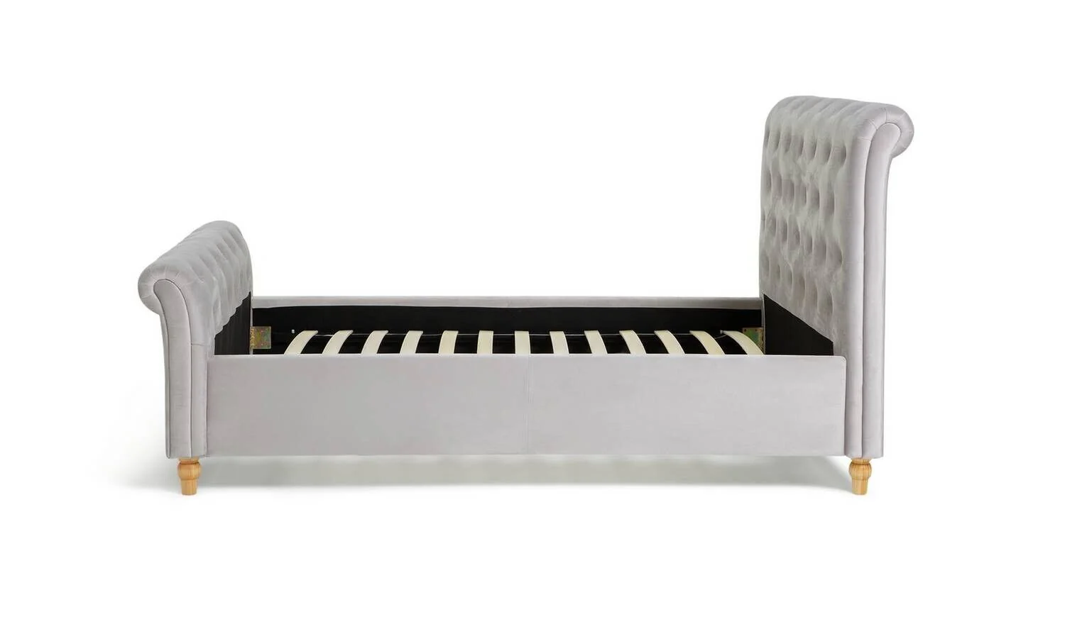 Harrogate Kingsize Velvet Bed Frame Silver Elegant and Cozy Bedroom Decor - Image 2