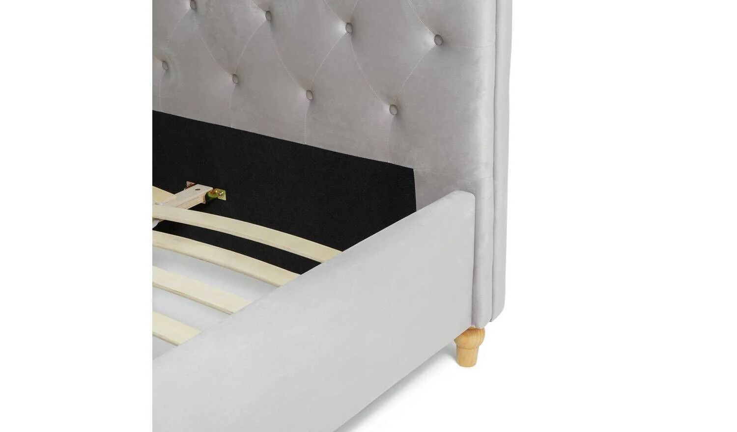 Harrogate Kingsize Velvet Bed Frame Silver Elegant and Cozy Bedroom Decor - Image 3