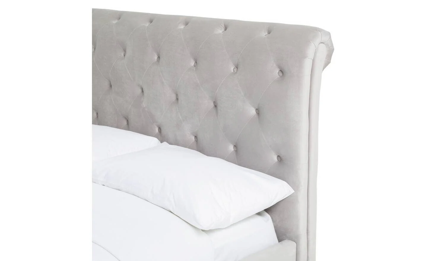 Harrogate Kingsize Velvet Bed Frame Silver Elegant and Cozy Bedroom Decor - Image 5