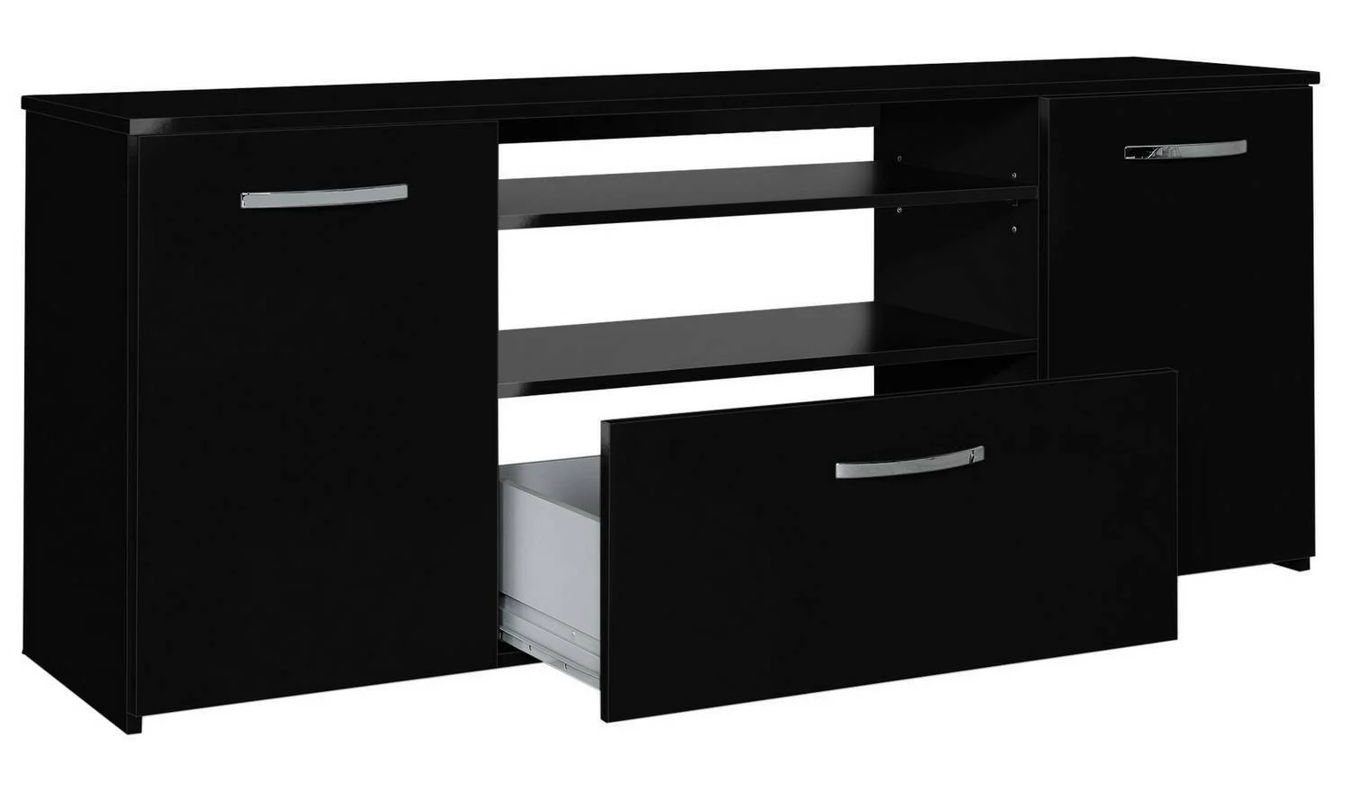 Hayward 2 Door 1 Drawer Sideboard Black Gloss Modern and Functional Storage Unit - Image 6