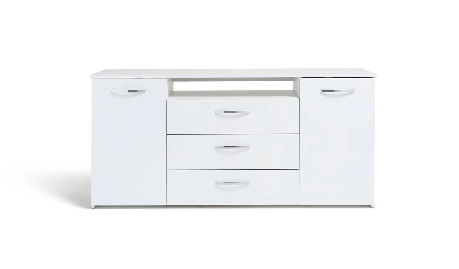 Hayward 2 Door 3 Drawer Sideboard White Gloss Storage Cabinet Furniture - Image 3
