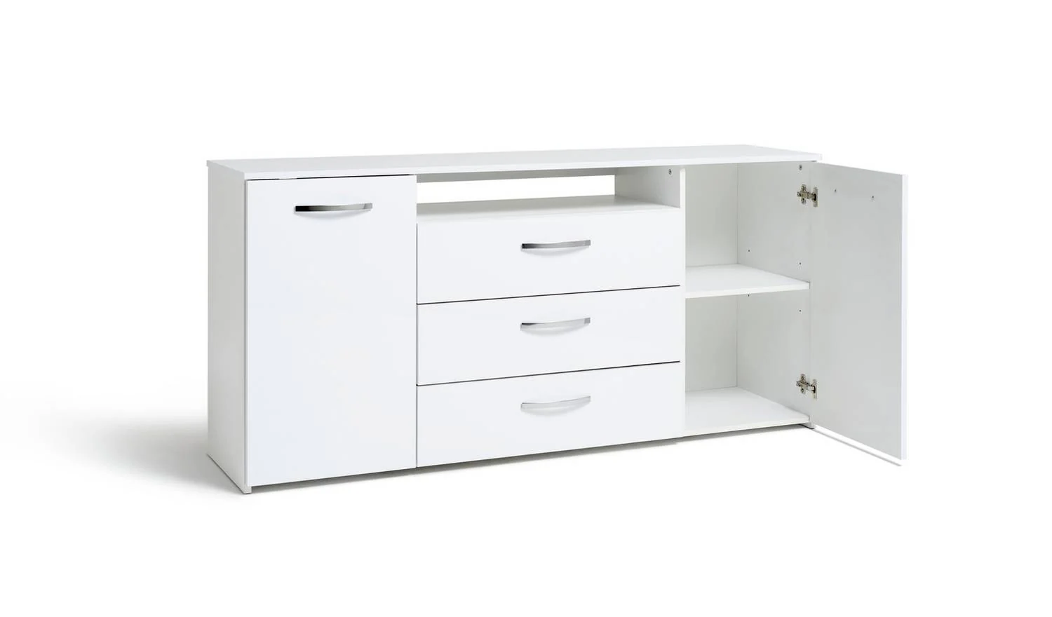 Hayward 2 Door 3 Drawer Sideboard White Gloss Storage Cabinet Furniture - Image 5