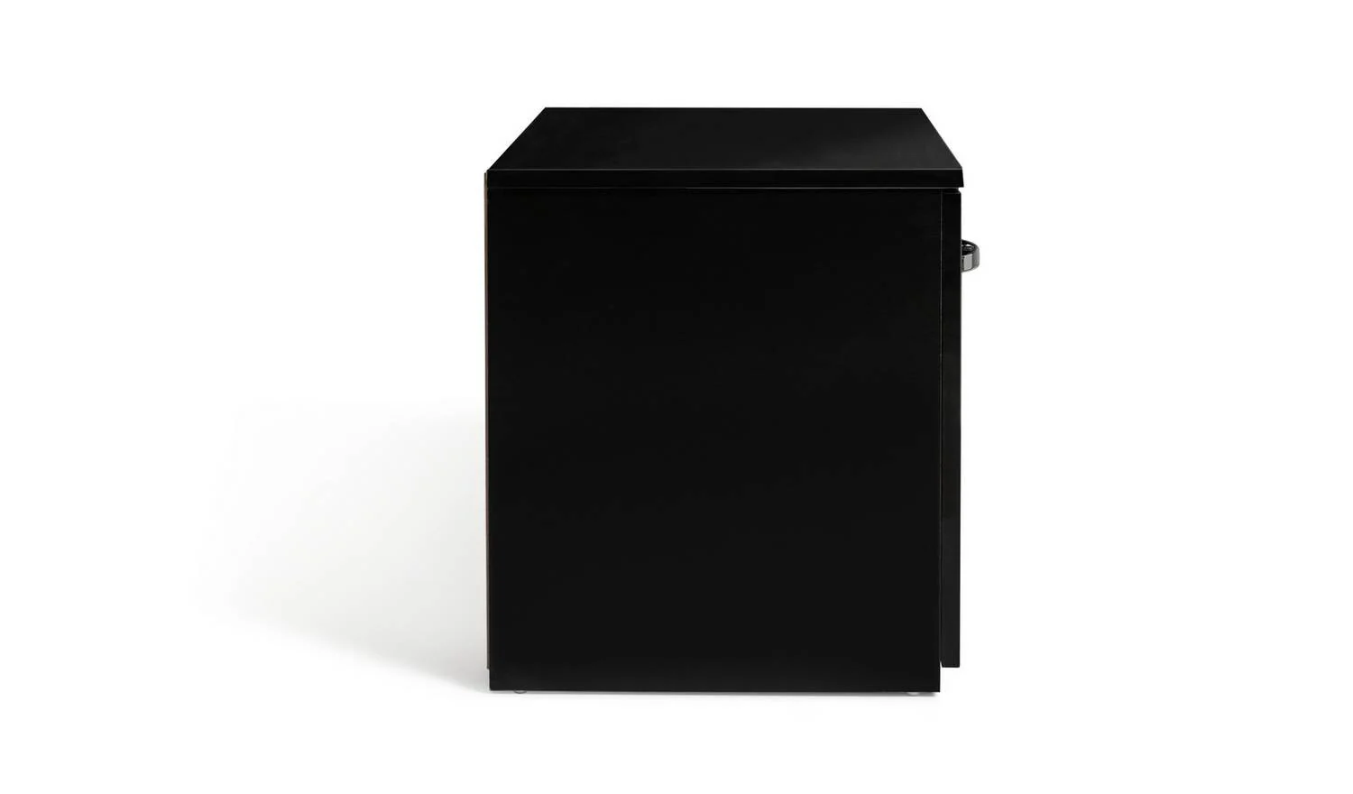 Hayward 2 Door Small TV Unit Black Gloss Media Stand Storage Cabinet - Image 4