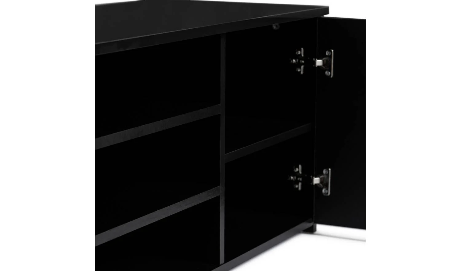 Hayward 2 Door Small TV Unit Black Gloss Media Stand Storage Cabinet - Image 5