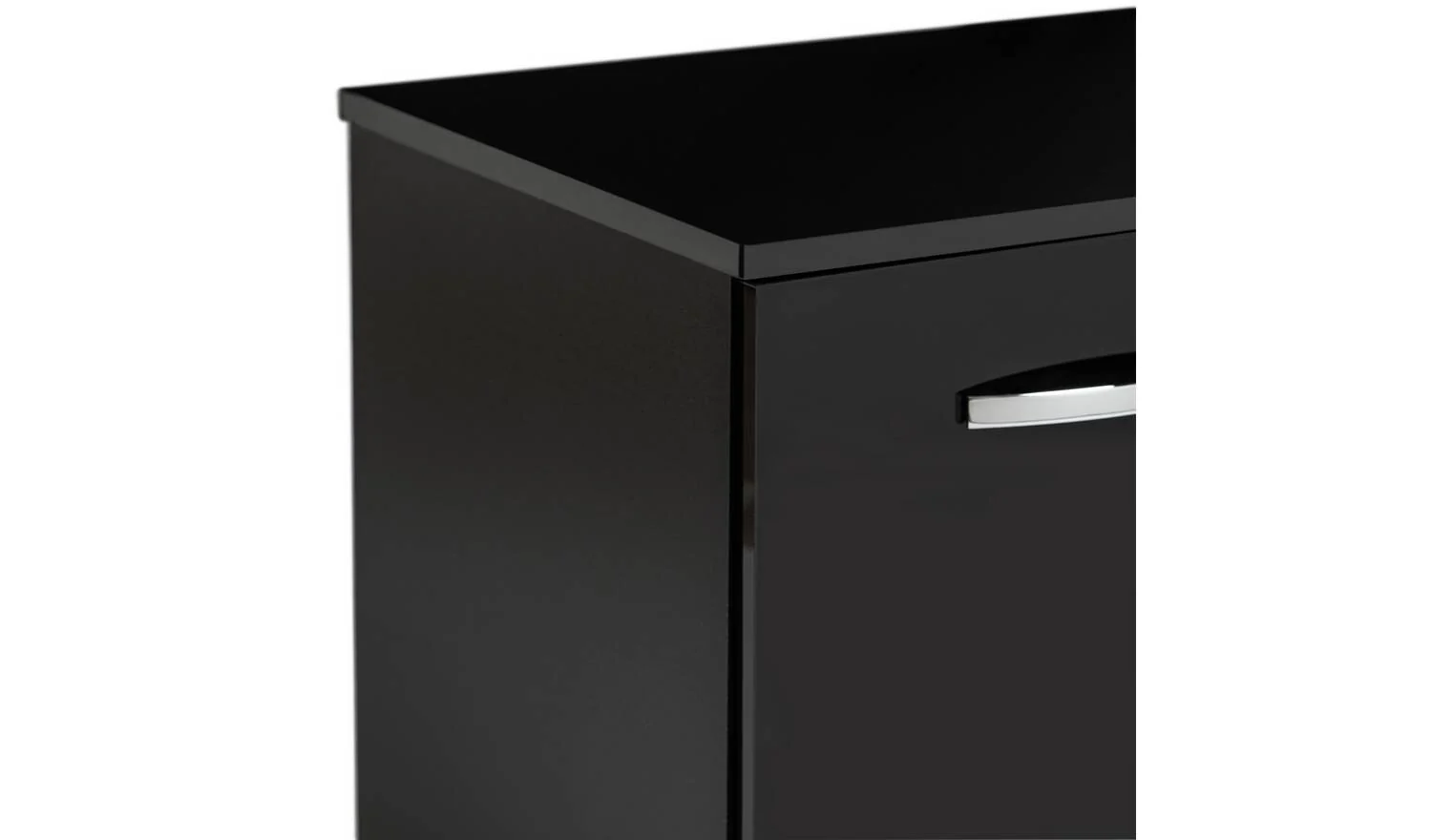 Hayward 2 Door Small TV Unit Black Gloss Media Stand Storage Cabinet - Image 6