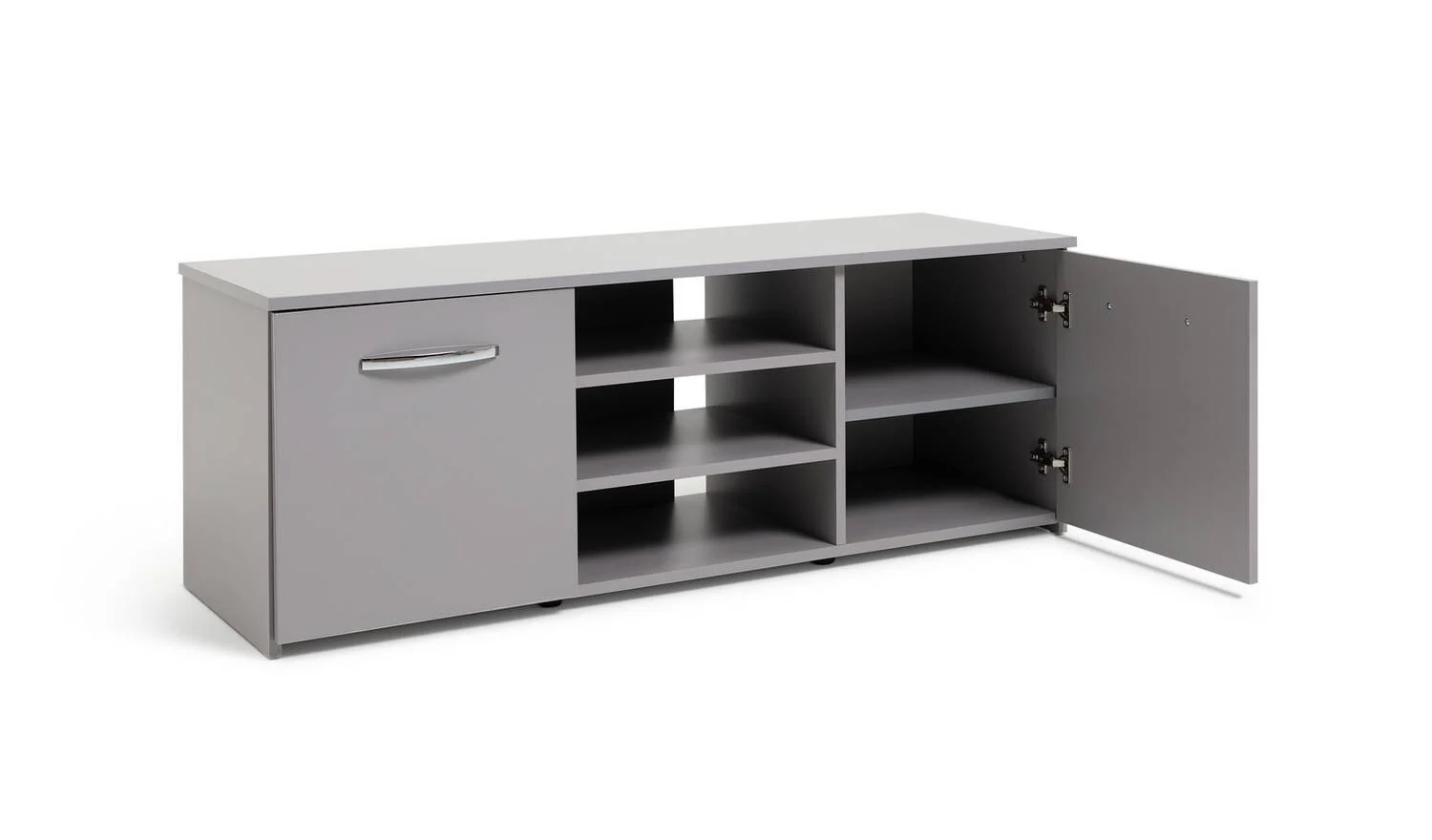 Hayward 2 Door Small TV Unit Grey Gloss Media Storage Cabinet - Image 4