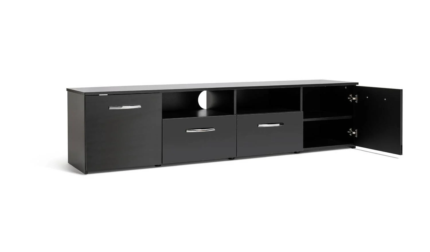 Hayward 2 Door TV Unit Black Gloss Media Storage Cabinet Modern Living - Image 5