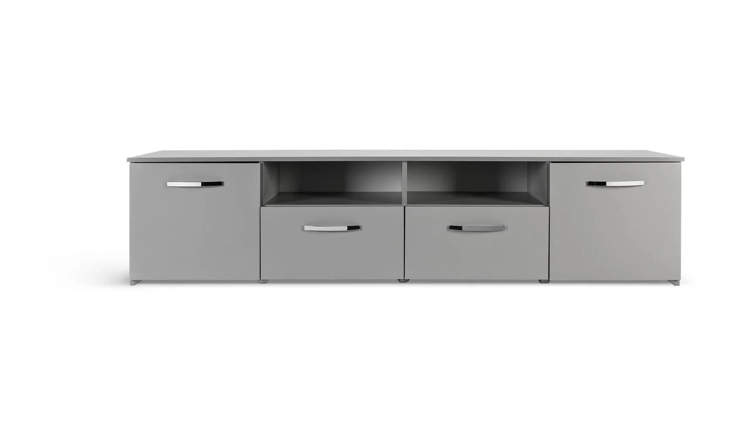 Hayward 2 Door TV Unit Gloss Grey Modern Home Cinema Furniture - Image 7