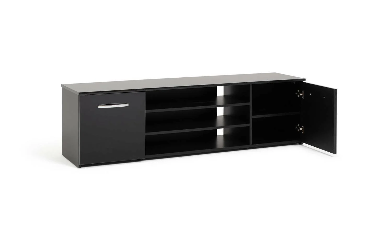 Hayward 2 Door Wide TV Unit Black Gloss Modern Media Storage for Any Room - Image 4