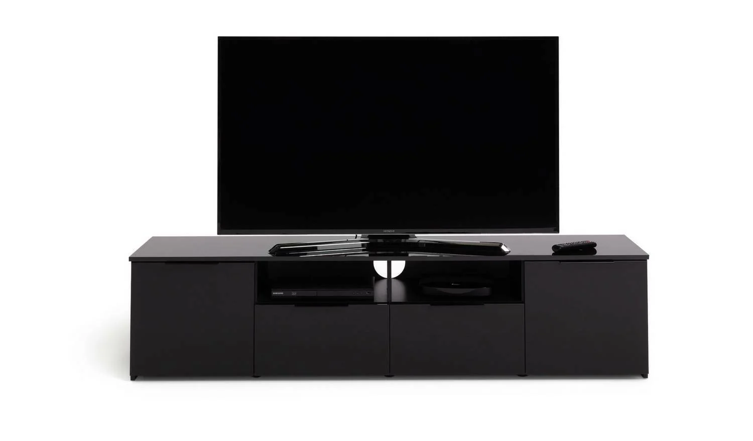 Hayward 2 Drawer TV Unit Black Modern and Functional Media Storage Decor - Image 3