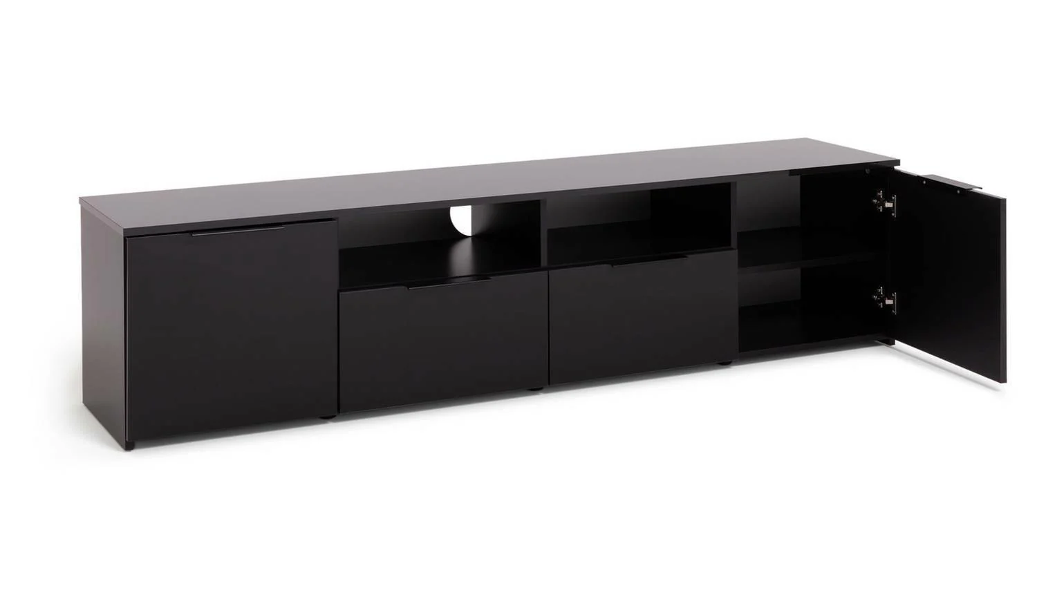 Hayward 2 Drawer TV Unit Black Modern and Functional Media Storage Decor - Image 5