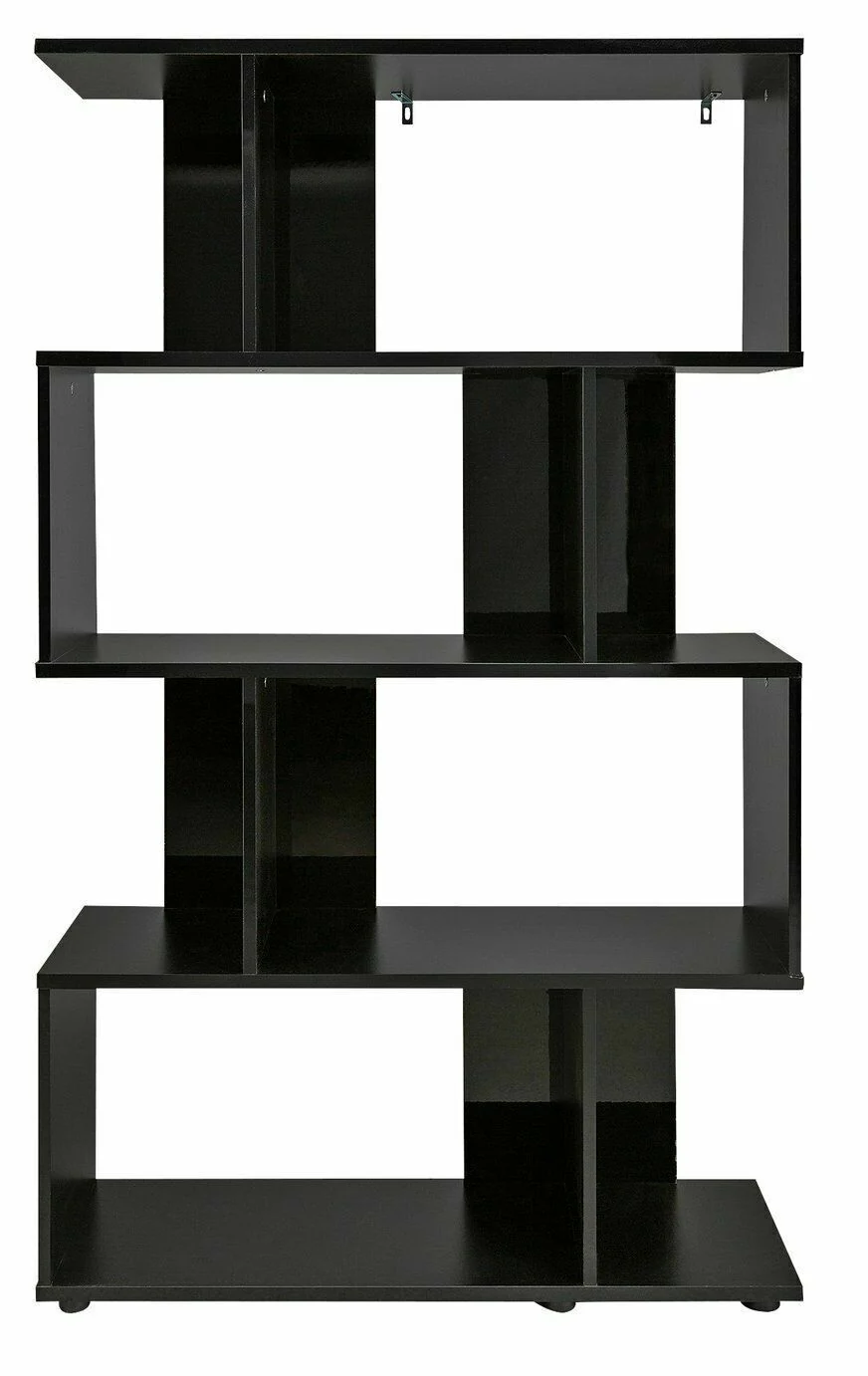 Hayward 5 Shelf Bookcase Black Gloss Modern and Stylish Storage Solution - Image 3
