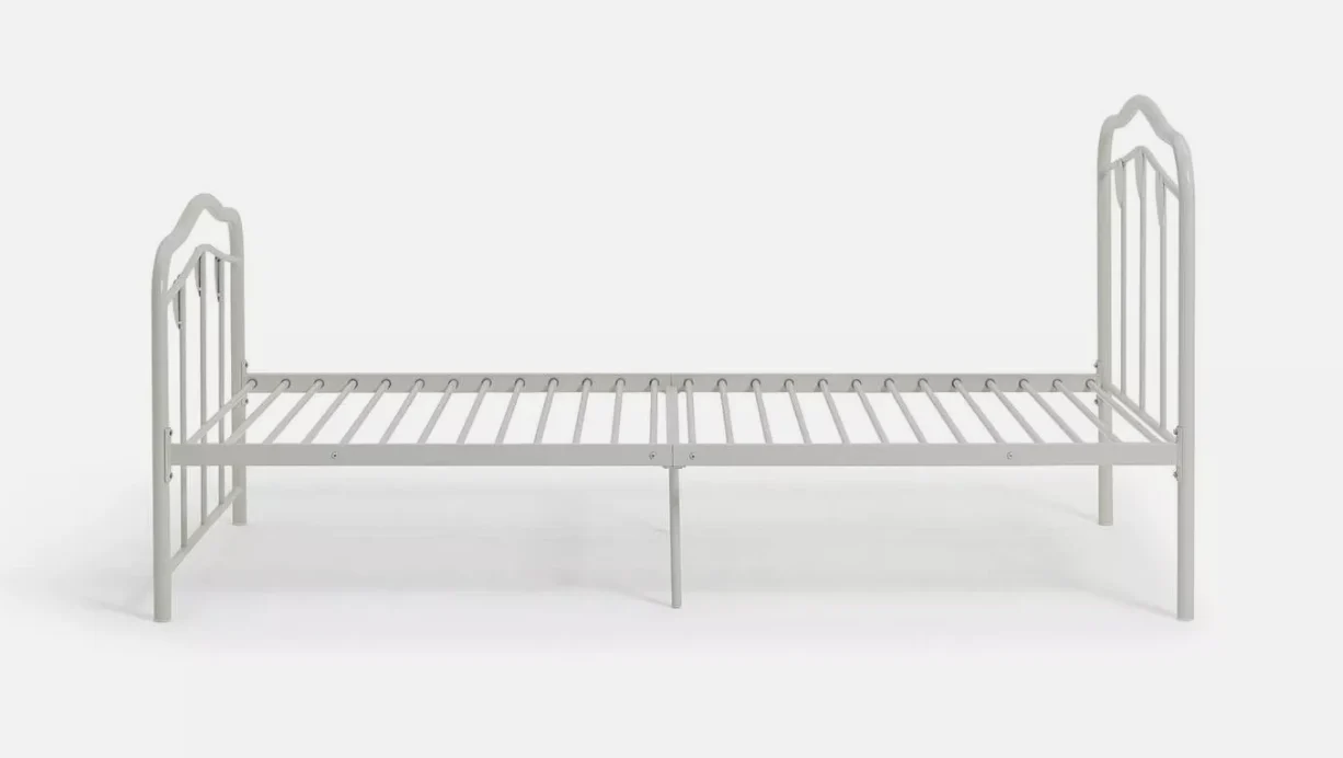 Hearts Single Metal Bed Frame White Kids Childrens Bedroom Furniture - Image 3