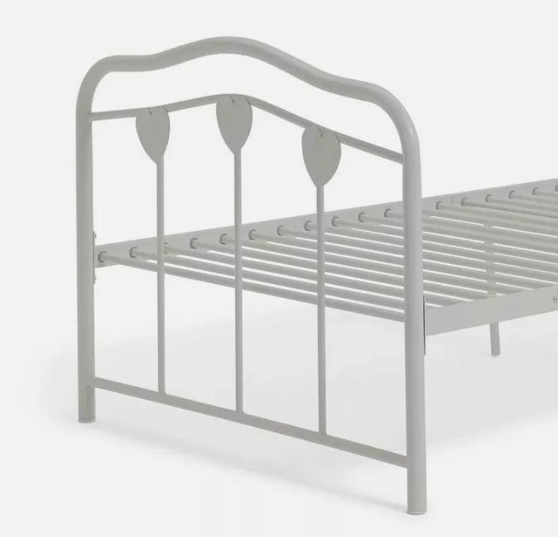 Hearts Single Metal Bed Frame White Kids Childrens Bedroom Furniture - Image 8