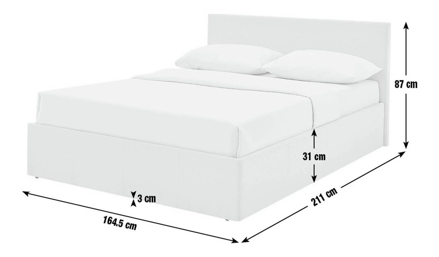 Heathdon Kingsize Ottoman Bed Grey End Lift Storage Bedroom Furniture - Image 3