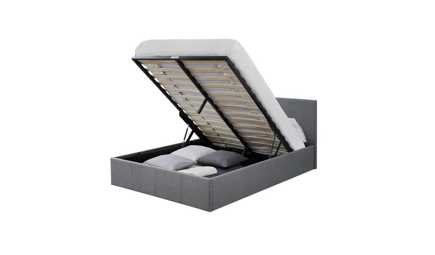 Heathdon Kingsize Ottoman Bed Grey End Lift Storage Bedroom Furniture - Image 5