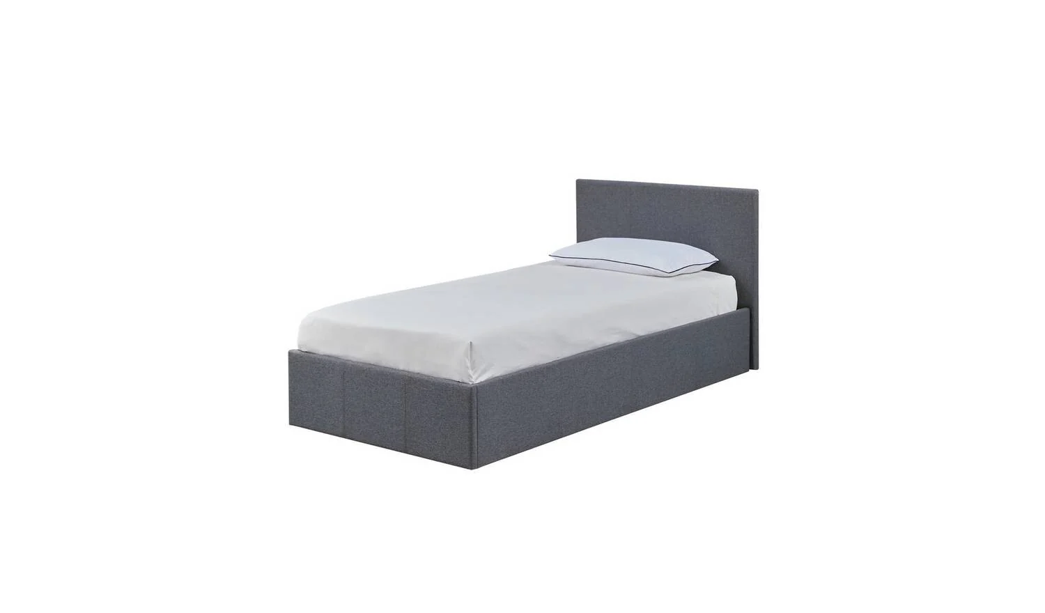 Heathdon Single End Lift Ottoman Bed Grey Modern Bedroom Storage - Image 3