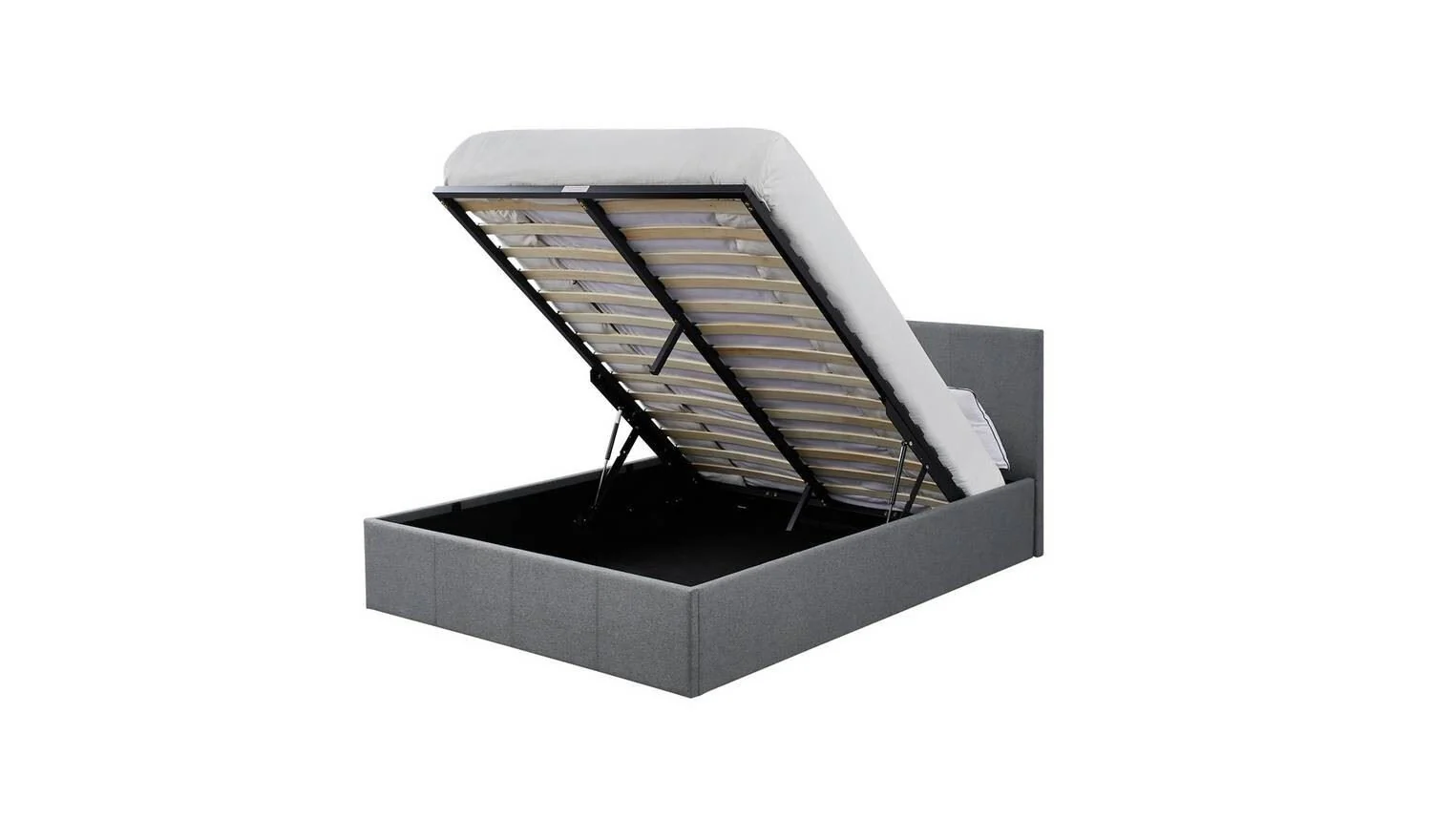 Heathdon Small Double End Lift Ottoman Bed Grey Spacious Storage Bed Design - Image 2