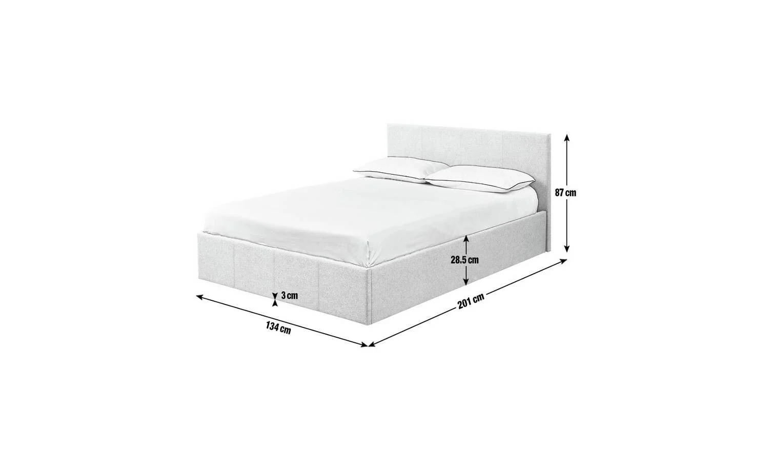 Heathdon Small Double End Lift Ottoman Bed Grey Spacious Storage Bed Design - Image 3