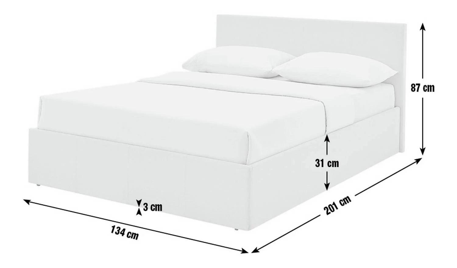 Heathdon Small Double End Lift Ottoman Bed Silver Modern Bedroom Furniture - Image 4