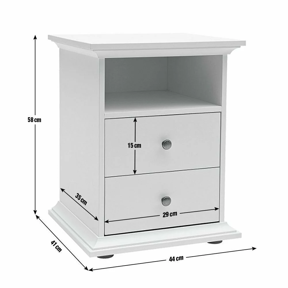 Heathland 2 Drawer Bedside Table Grey Modern and Functional Bedroom Storage - Image 10