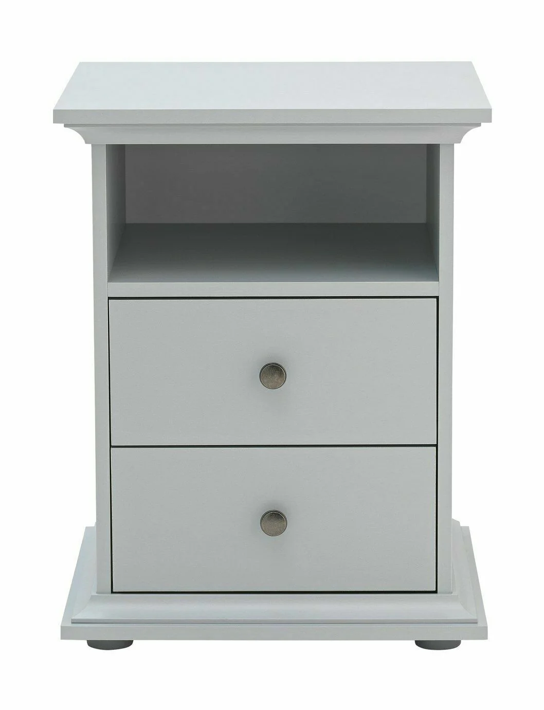 Heathland 2 Drawer Bedside Table Grey Modern and Functional Bedroom Storage - Image 3