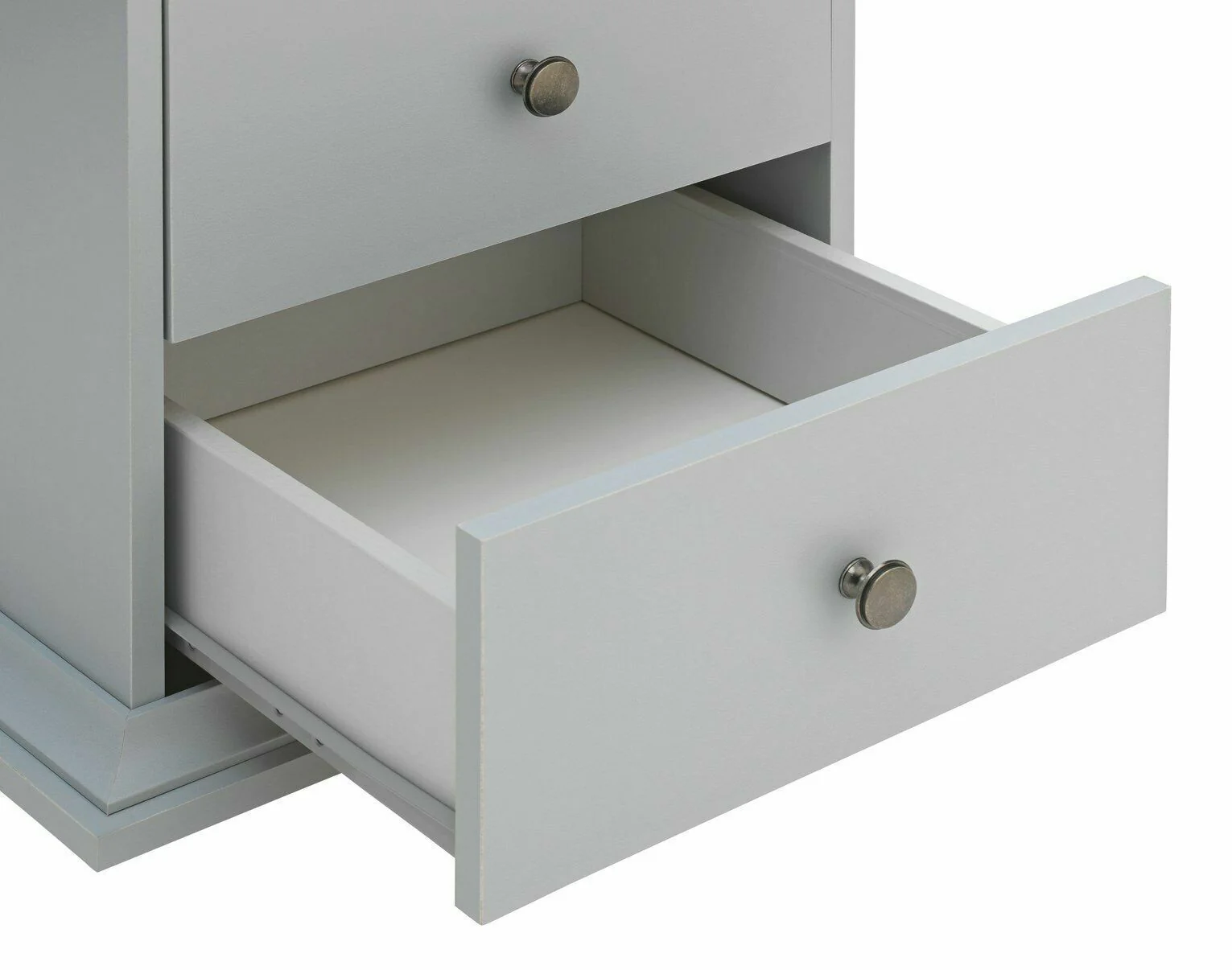 Heathland 2 Drawer Bedside Table Grey Modern and Functional Bedroom Storage - Image 8