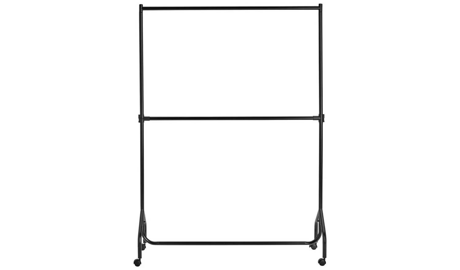 Heavy Duty 4 feet Clothes Rail Black Garment Rail Wardrobe Storage - Image 2
