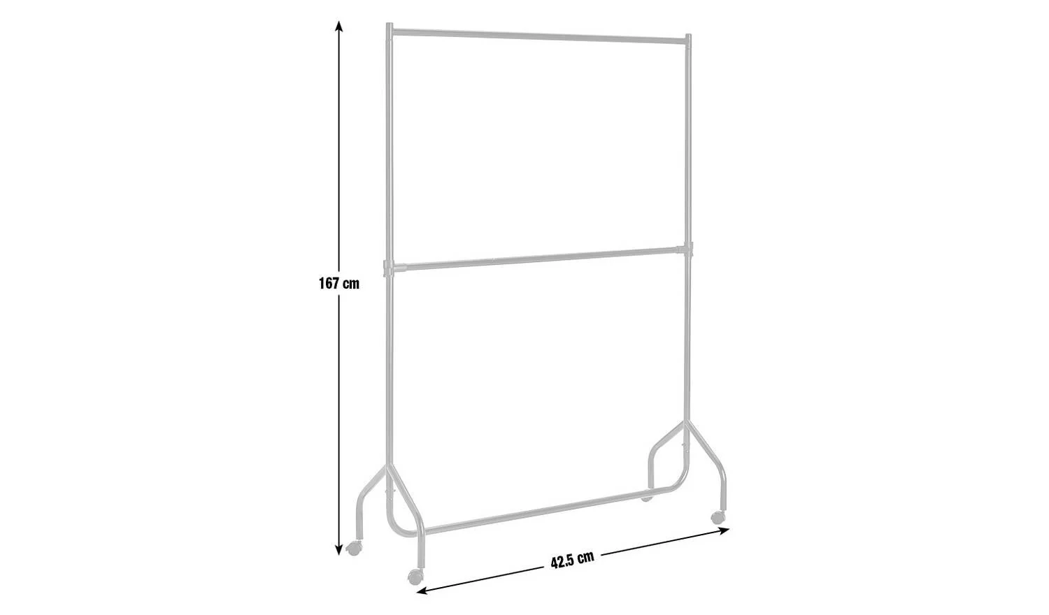 Heavy Duty 4 feet Clothes Rail Black Garment Rail Wardrobe Storage - Image 7