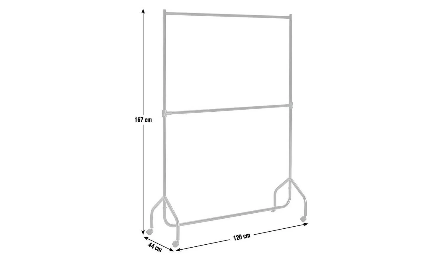 Heavy Duty 4 Feet Clothes Rail - Chrome - Image 2