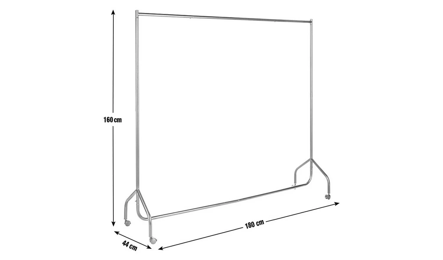 Heavy Duty 6 feet Wide Clothes Rail Black Garment Rail Wardrobe Storage - Image 2