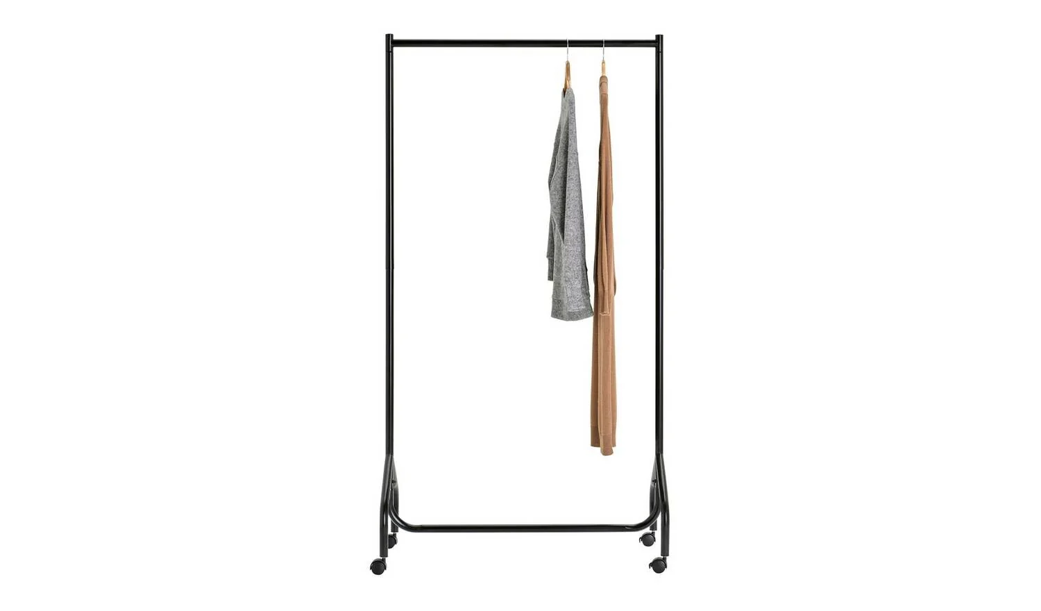 Heavy Duty Single 4 Feet Clothes Rail Black Portable Freestanding Design - Image 6