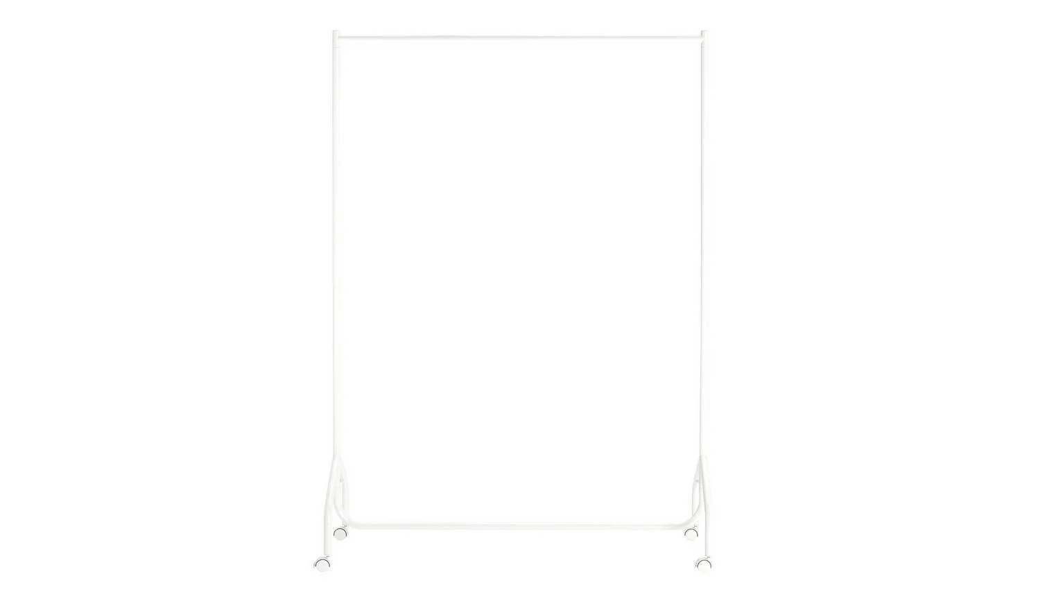 Heavy Duty Single 4 Feet Clothes Rail White Freestanding Garment Rail - Image 3