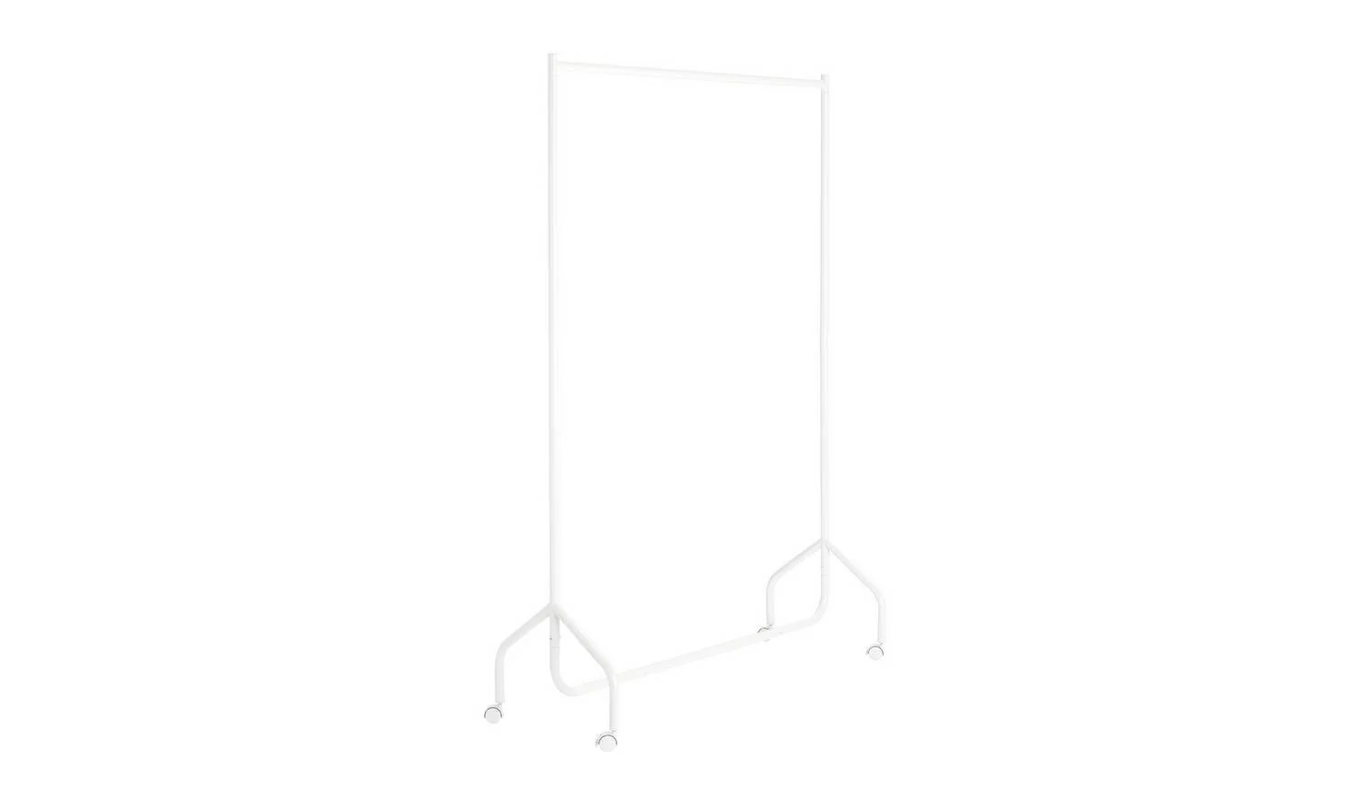 Heavy Duty Single 4 Feet Clothes Rail White Freestanding Garment Rail - Image 5