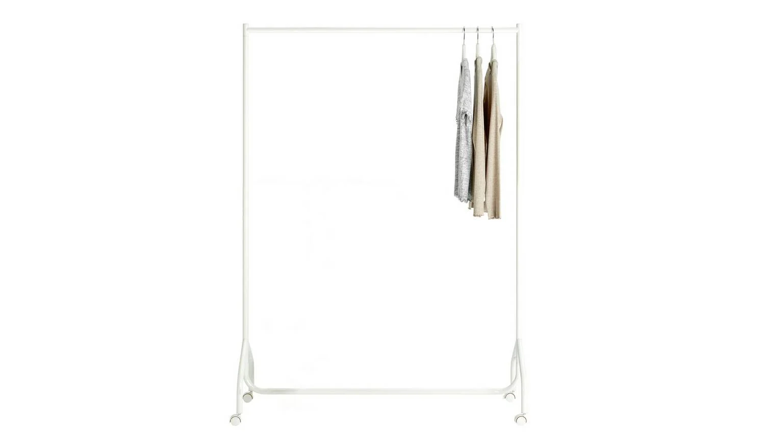 Heavy Duty Single 4 Feet Clothes Rail White Freestanding Garment Rail - Image 6