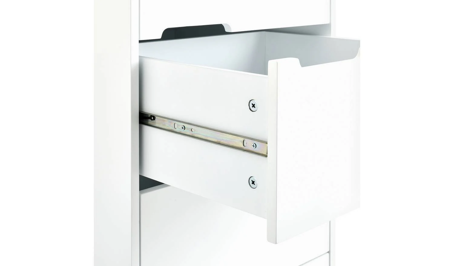 Henri 5 Drawer Tallboy White Storage Organiser Bedroom Furniture - Image 2