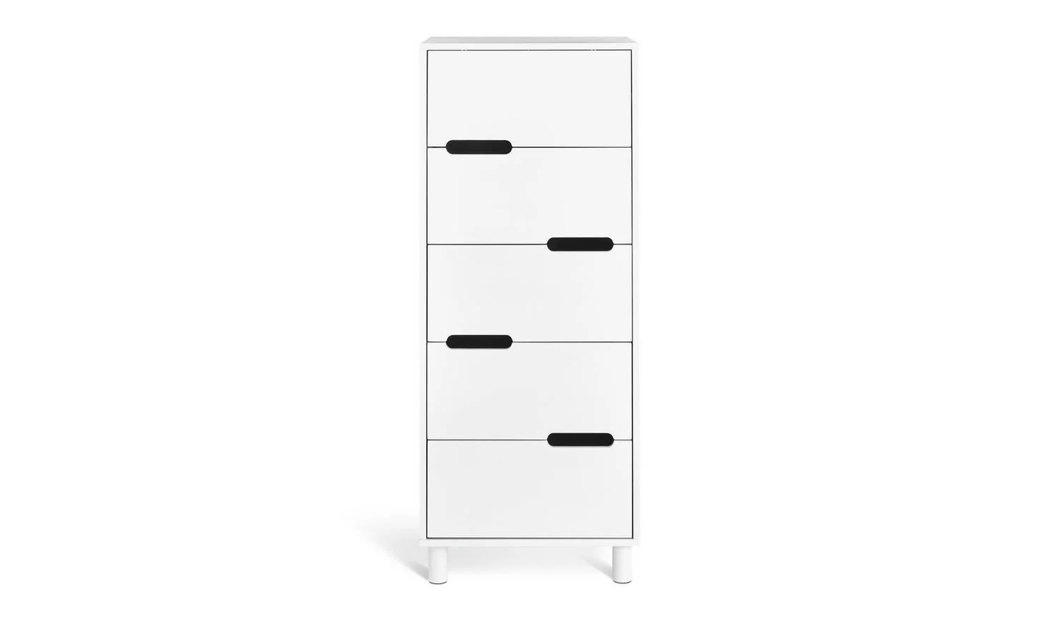 Henri 5 Drawer Tallboy White Storage Organiser Bedroom Furniture - Image 6