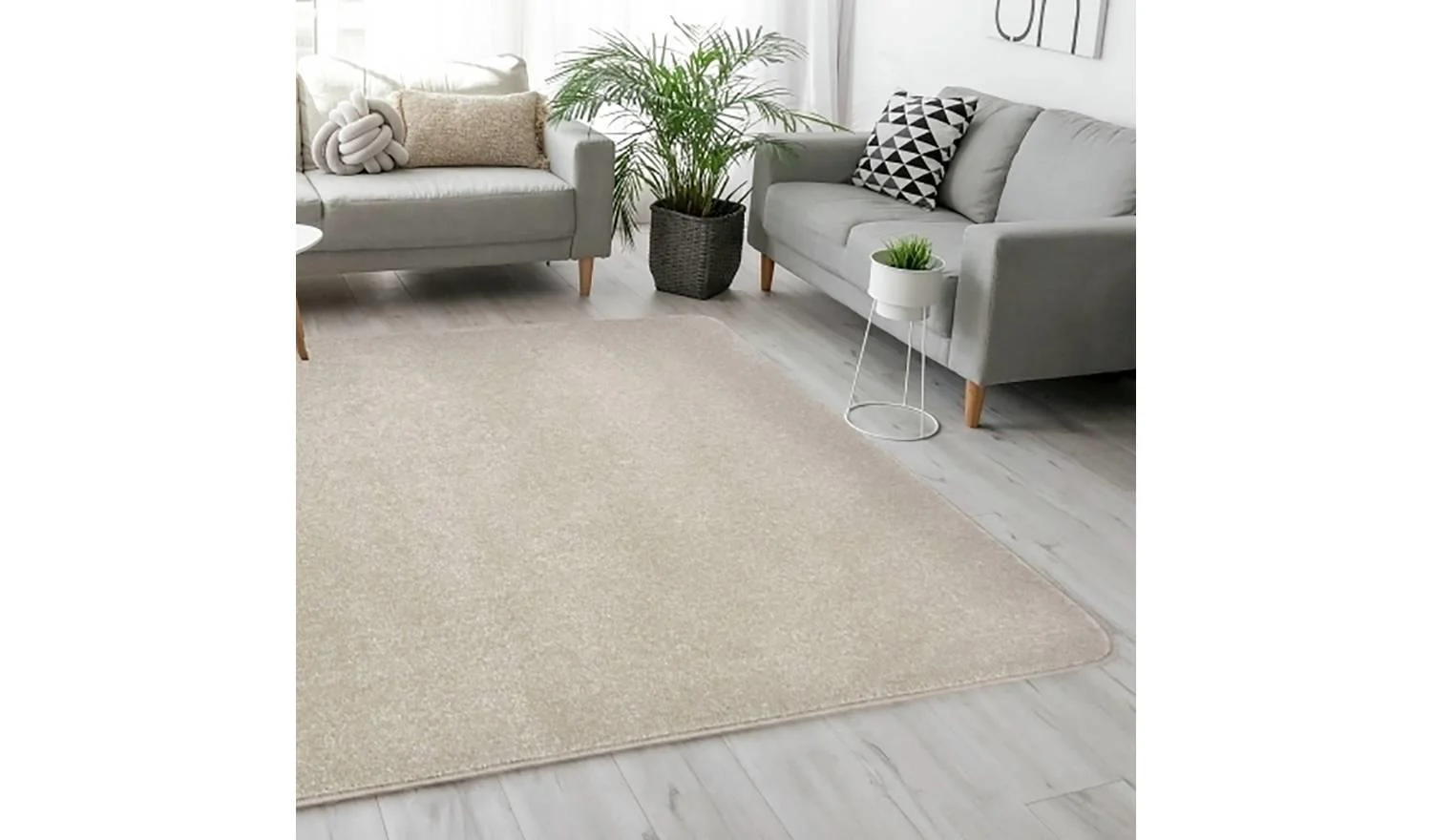 Homemaker Relay Plain Natural Rug 200x290cm Large Living Room Floor - Image 2