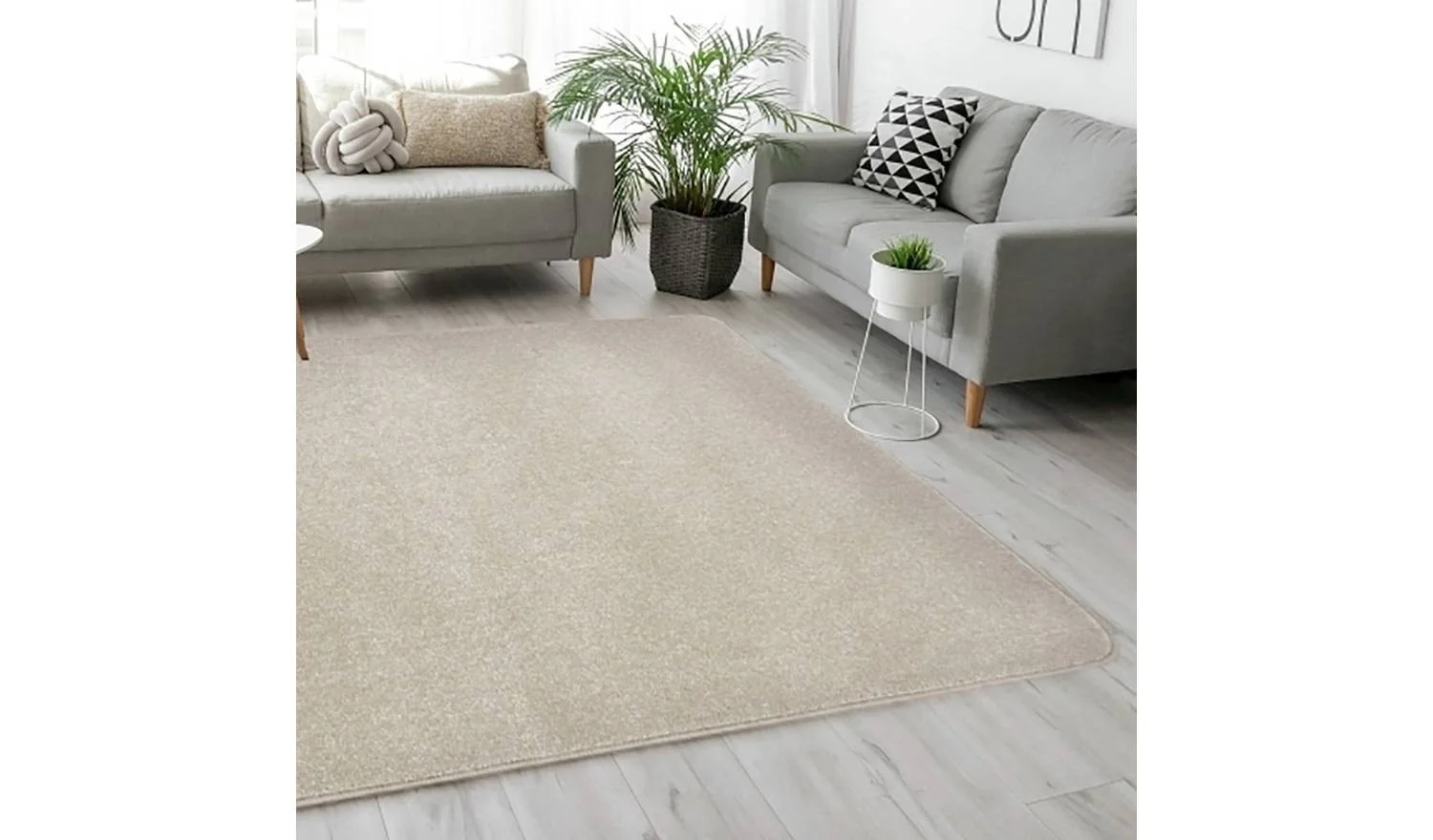 Homemaker Relay Plain Natural Short Pile Rug 150x200cm Classic Home Decor - Image 2