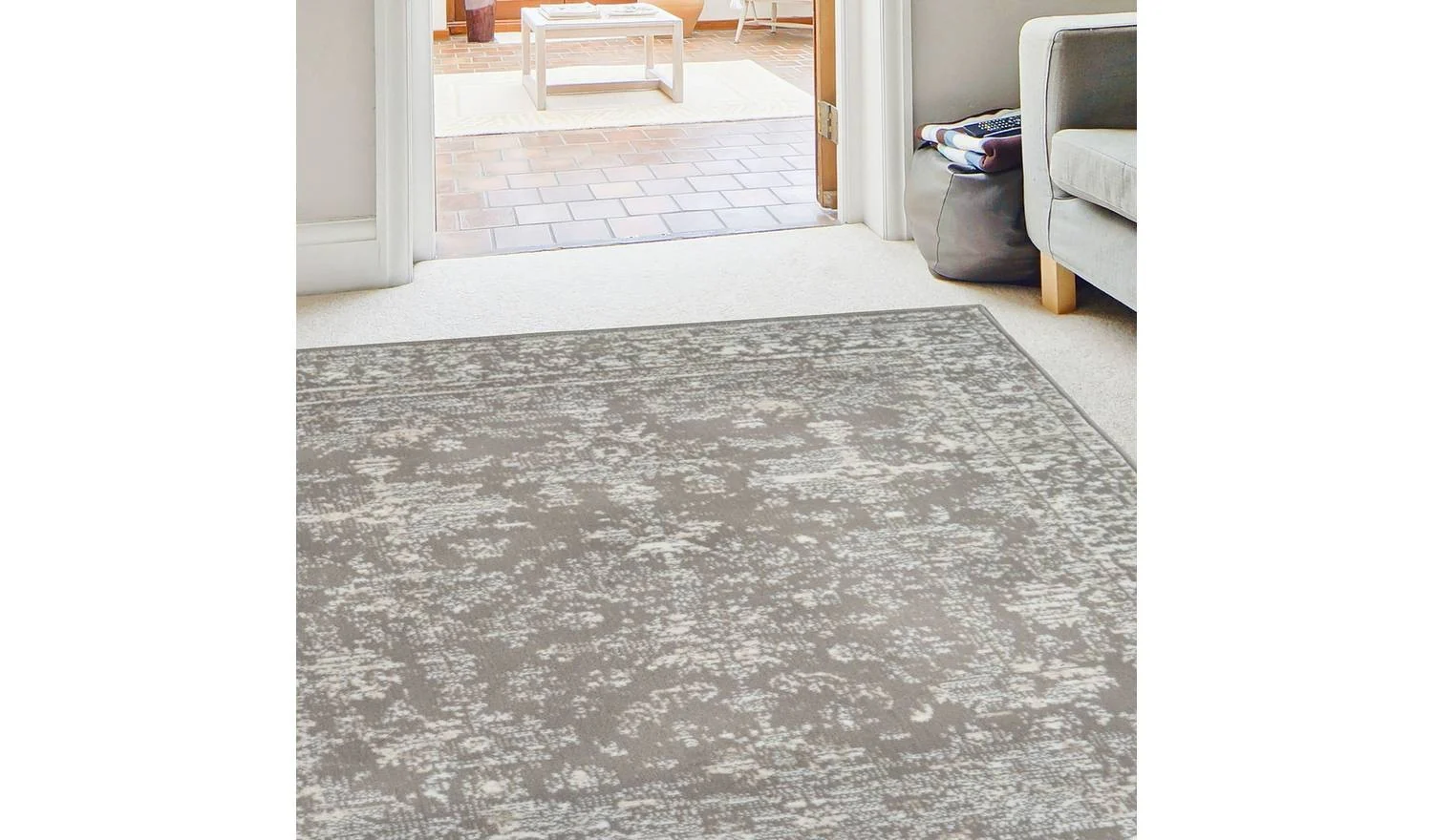 Homemaker Traditional Natural Short Pile Rug 80x150cm Classic Home Decor - Image 2