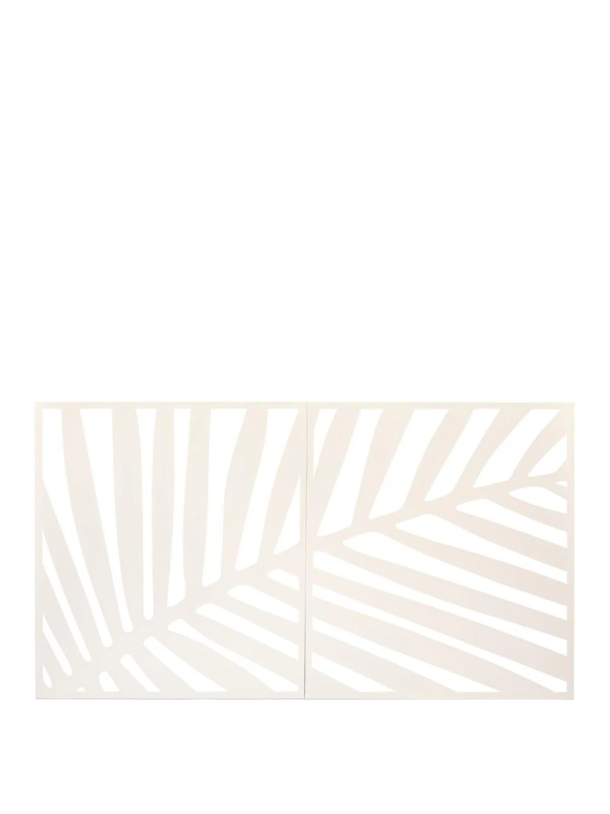 Horizontal Metal Garden Screen Leaf Wall Mounting Cream - Image 2