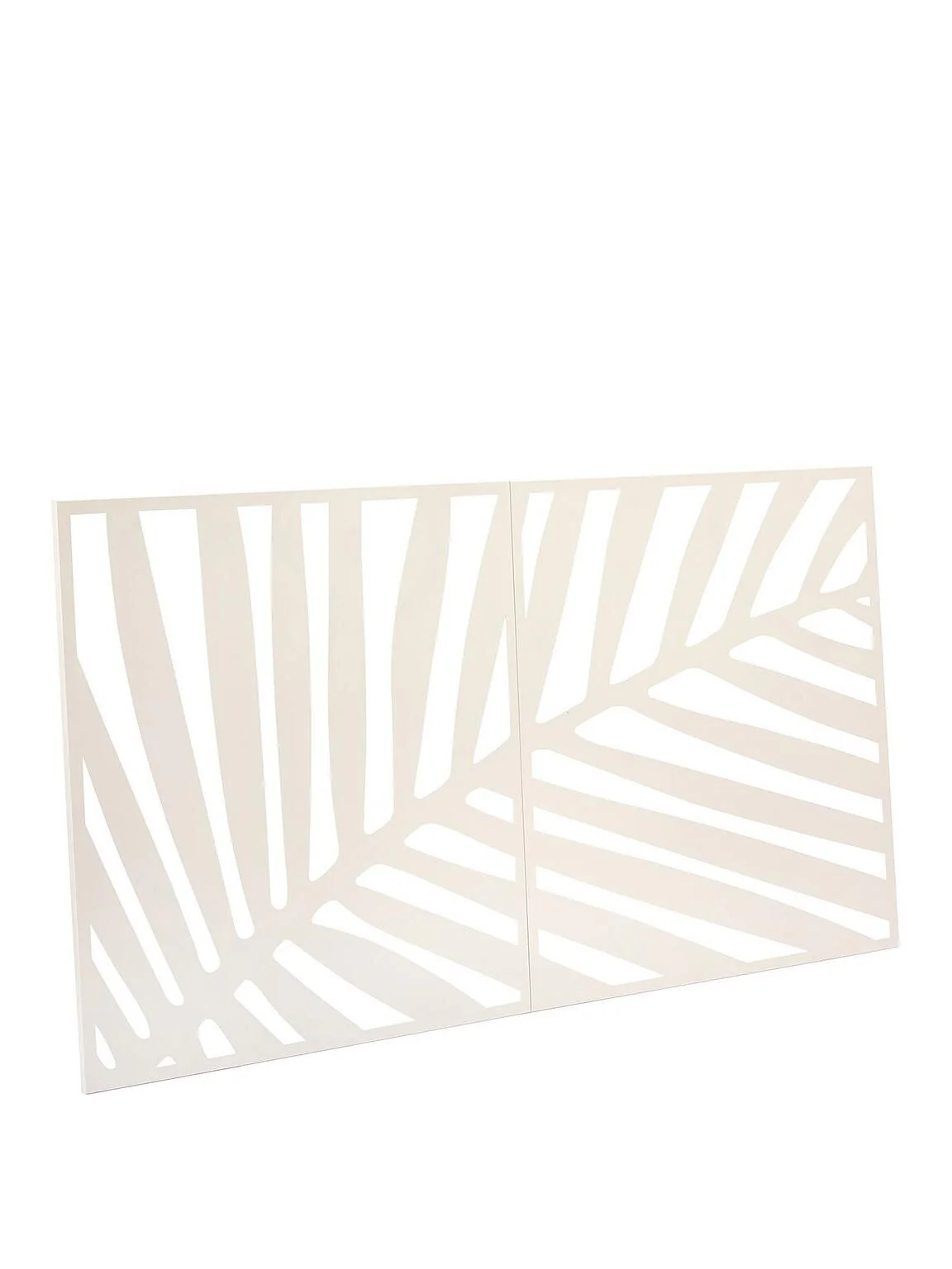 Horizontal Metal Garden Screen Leaf Wall Mounting Cream - Image 3