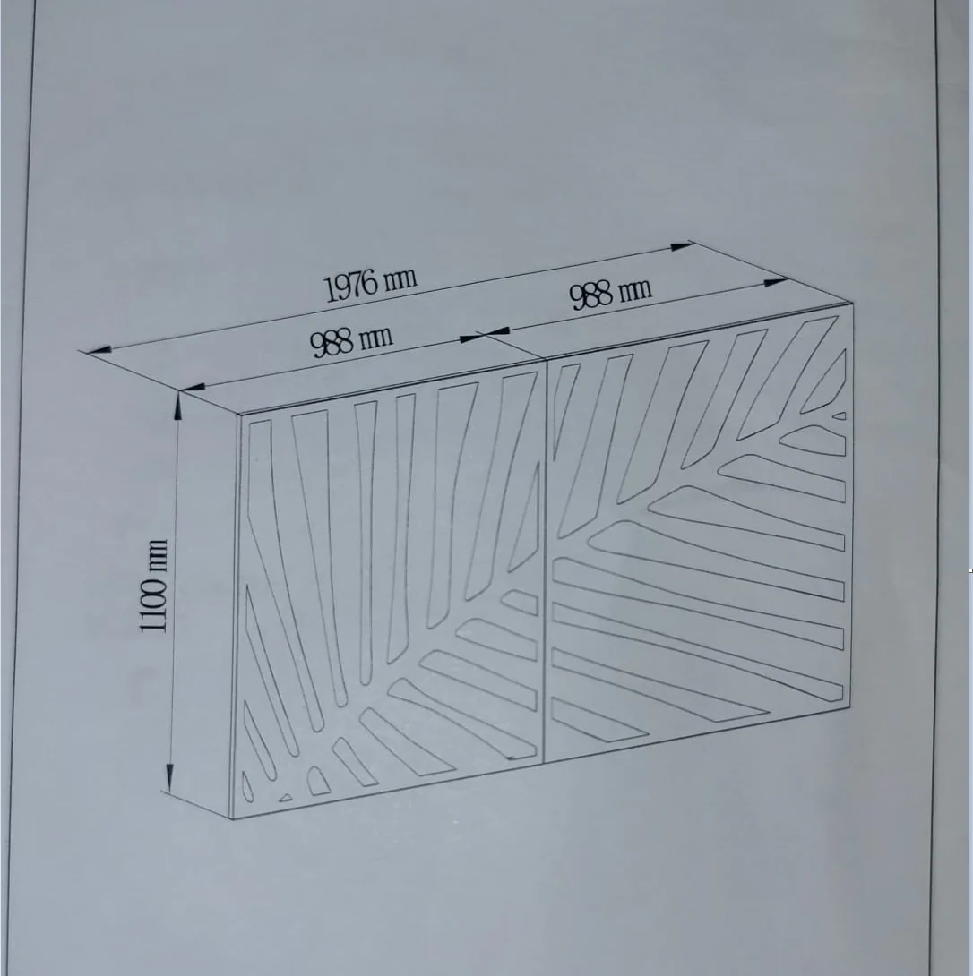 Horizontal Metal Garden Screen Leaf Wall Mounting Cream - Image 5