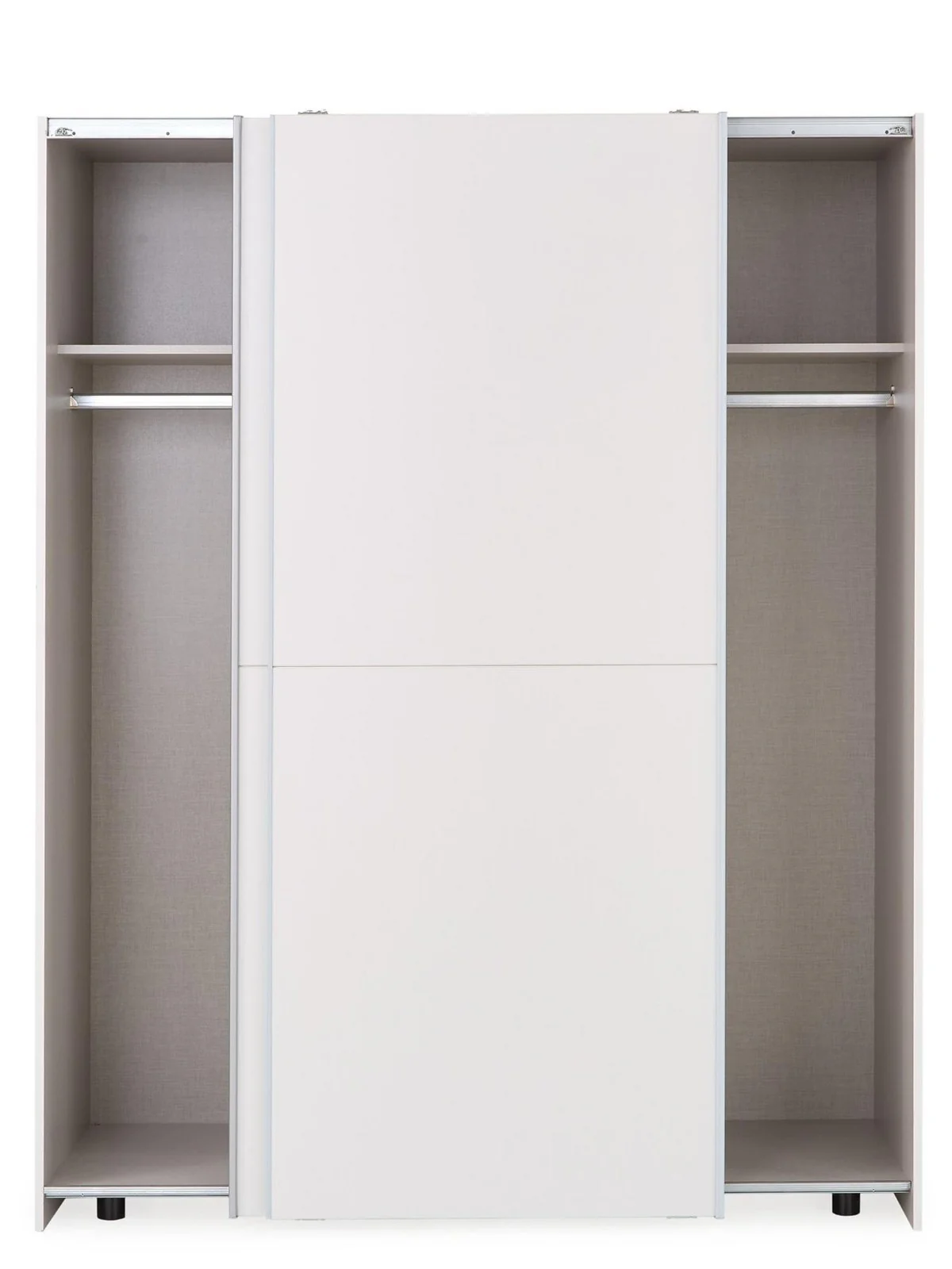 Houston 150cm 2 Sliding Door Wardrobe White Bedroom Storage Cabinet UK - Image 4