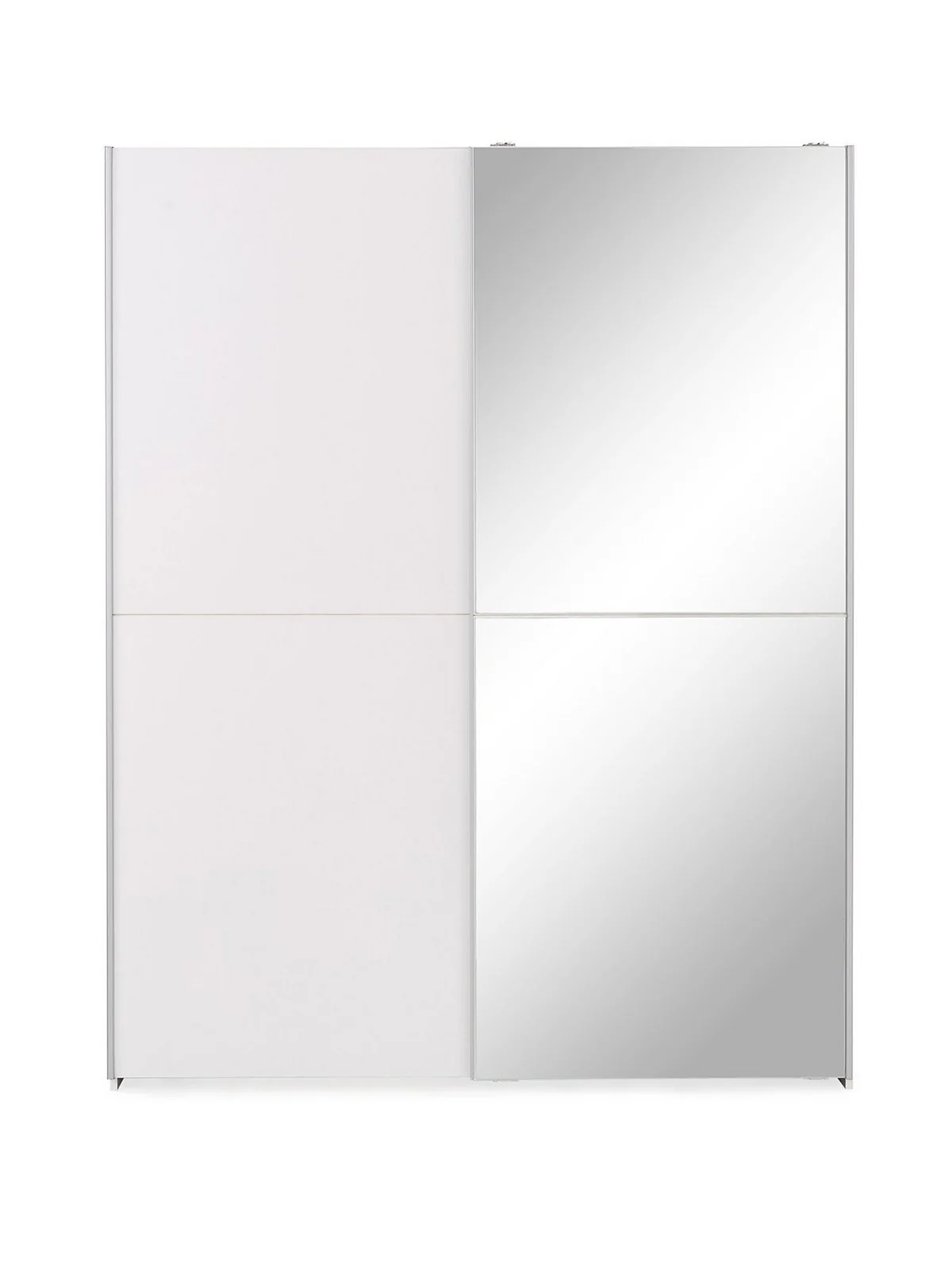 Houston 150cm Sliding Door Wardrobe 1 Door White & 1 Door Mirror | Space Saving - Image 2