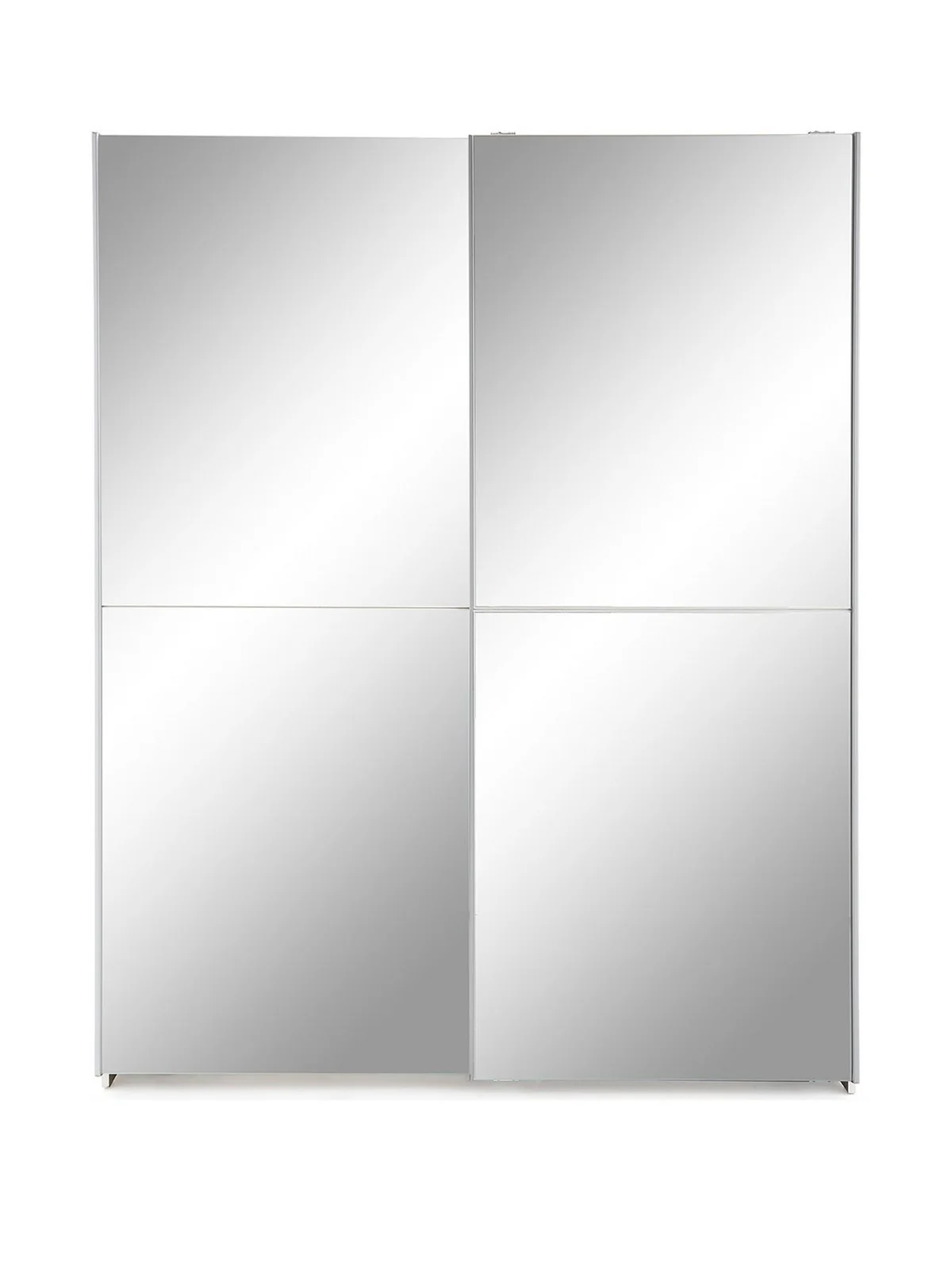 Houston 150cm Sliding Door Wardrobe White | 2 Full Mirror Doors | Large Storage - Image 2