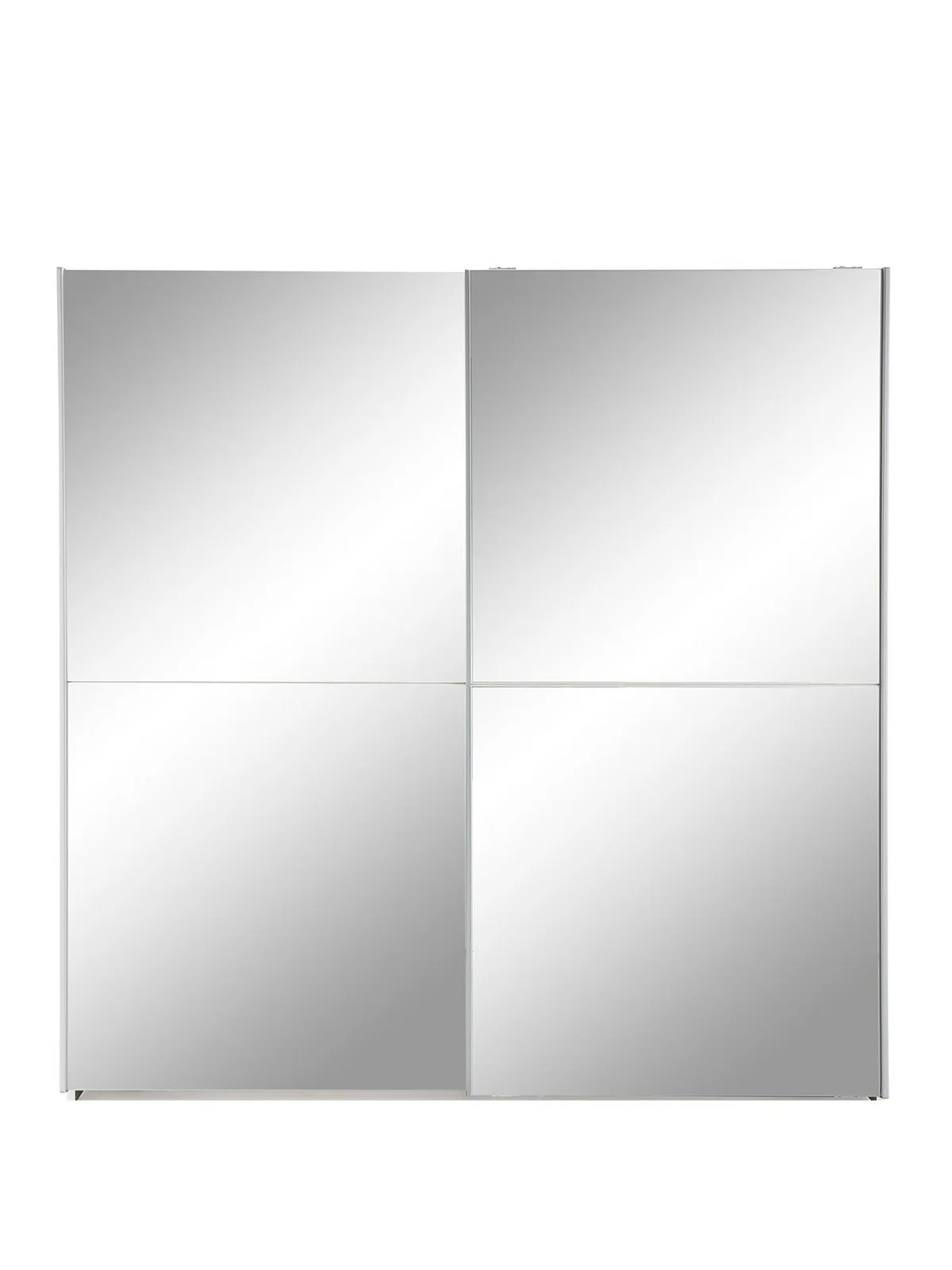 Houston 190cm Sliding Door Wardrobe White | 2 Full Mirror Doors | Large Storage - Image 2