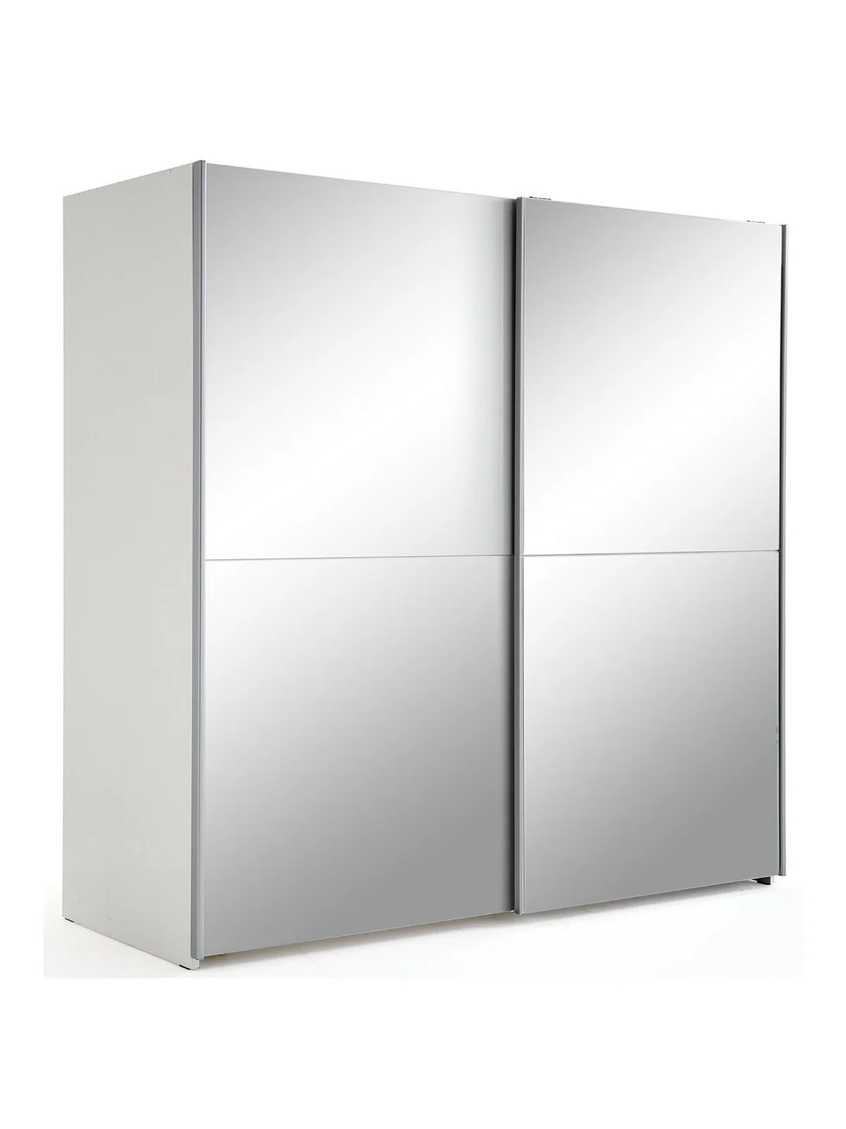 Houston 190cm Sliding Door Wardrobe White | 2 Full Mirror Doors | Large Storage - Image 3