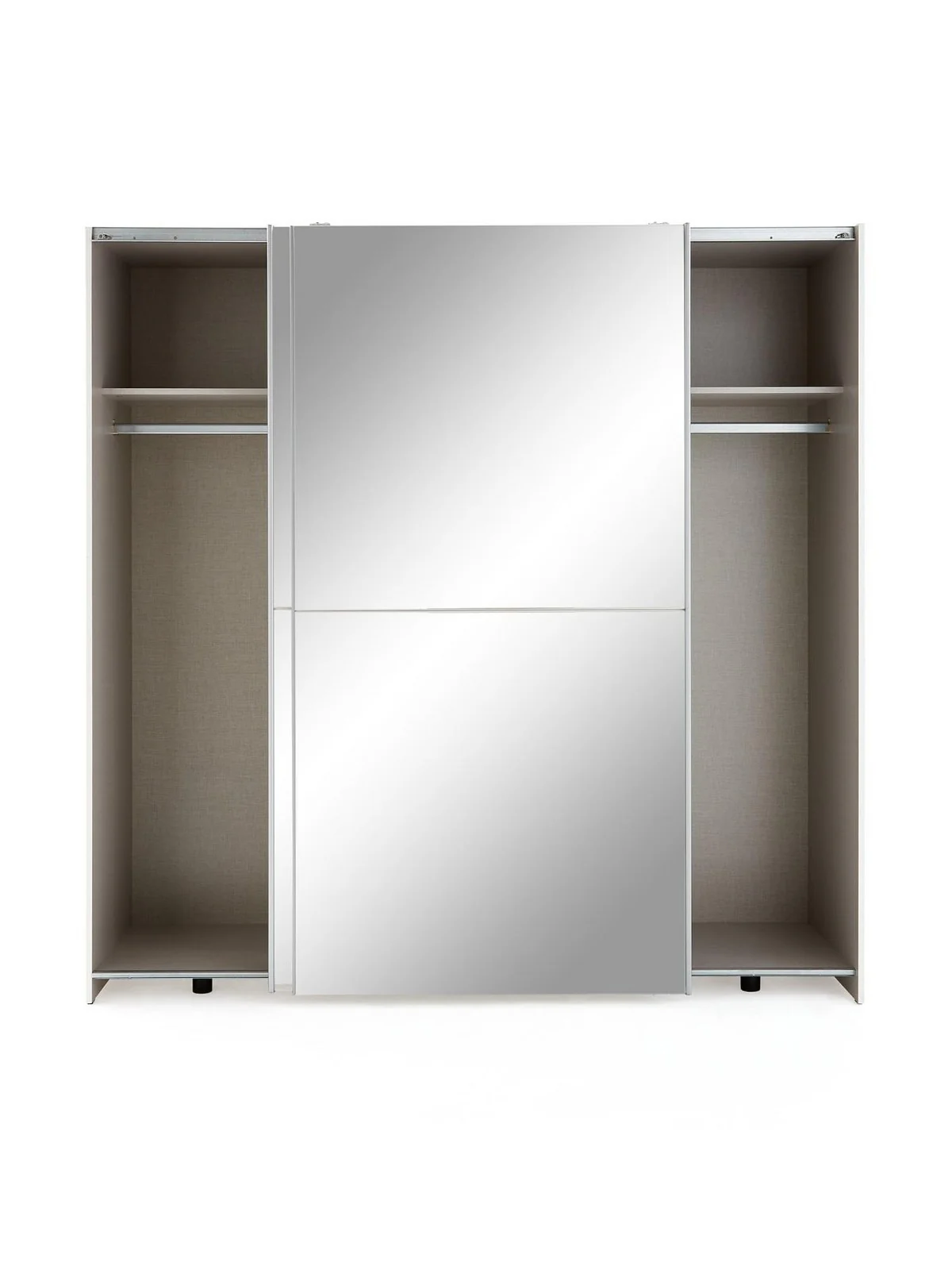 Houston 190cm Sliding Door Wardrobe White | 2 Full Mirror Doors | Large Storage - Image 4